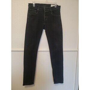 Rag & Bone Standard Issue Fit 1 Skinny Leg Jeans Mens 33x28 Black Button Fly